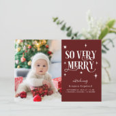 Merlot so very Merry Holiday Baby Foto Aankondiging (Staand voorkant)