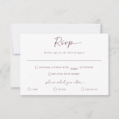 Merlot Wedding Moderne HandschriftherAntwoord RSVP Kaartje (Voorkant)