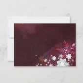 Merlot & White Floral Winter Wedding RSVP (Achterkant)