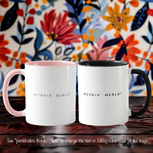 Merlot Wijn Grappig Citaat Trendy Grijze Lettertyp Mok