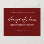 Merlot Wijziging van plannen Uitgesteld Uitgesteld Aankondigingskaart (Voorkant)