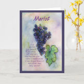 Merlot Wine Art Grapes Greeting of Note Card Kaart (Gele Bloem)