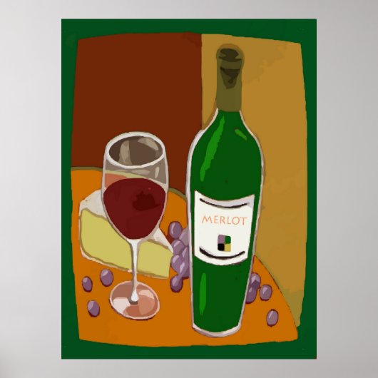 Merlot Wine Bottle Poster (Voorkant)