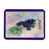 Merlot Wine Grapes Schilderen Art Magnet Magneet (Horizontaal)