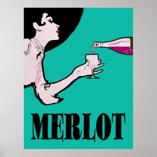 Merlot Wine Lady Posters (Voorkant)