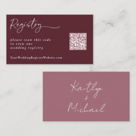 Merlot Wine Wedding Registry Modern QR Code Enclos Informatiekaartje