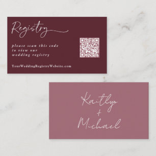 Merlot Wine Wedding Registry Modern QR Code Enclos Informatiekaartje