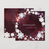 Merlot + Witte Winter Bling Bruiloft Garland Kaart (Voorkant / Achterkant)