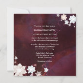 Merlot + Witte Winter Bling Bruiloft Garland Kaart (Achterkant)