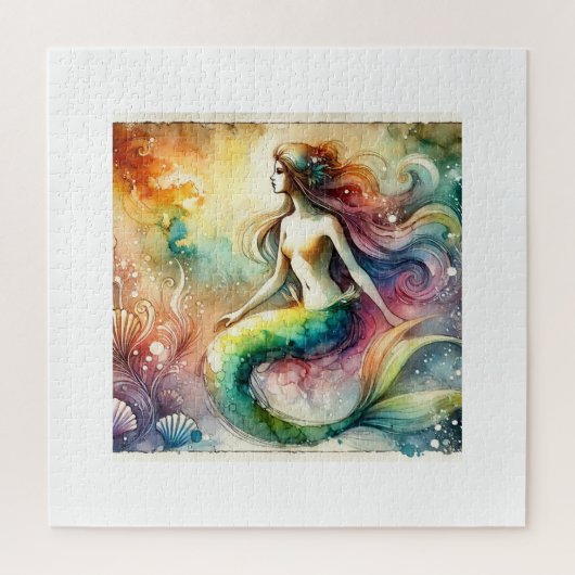 Mermaid 190624AREF102 - Watercolor Legpuzzel (Verticaal)