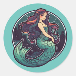 MERMAID #1 magneet Ronde Sticker