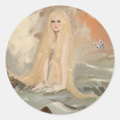 Mermaid 1 ronde sticker (Voorkant)