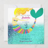 Mermaid 1st Birthday Kaart (Voorkant)