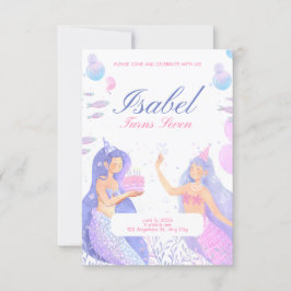 Mermaid 1st Birthday Kaart