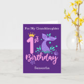 Mermaid 1st Birthday Kaart voor mijn kleindochter (Gele Bloem)