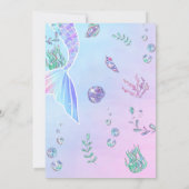 Mermaid 1st Birthday ONEder Zee Party Kaart (Achterkant)