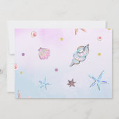 Mermaid 1st Birthday ONEder Zee Party Kaart (Achterkant)