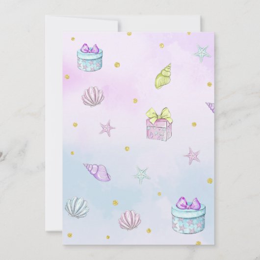 Mermaid 1st Birthday ONEder Zee Party Kaart (Achterkant)