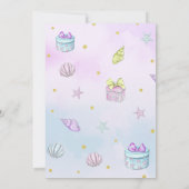 Mermaid 1st Birthday ONEder Zee Party Kaart (Achterkant)