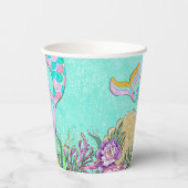 Mermaid 1st Birthday Papieren Bekers (Achterkant)