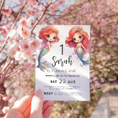 Mermaid 1st Birthday Party Kaart