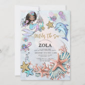 Mermaid 1st Birthday Party ONEder Zee Kaart (Voorkant)