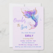 Mermaid 1st Birthday Party ONEder Zee Kaart (Voorkant)