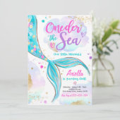 Mermaid 1st Birthday Party ONEder Zee Mermaid Kaart (Staand voorkant)