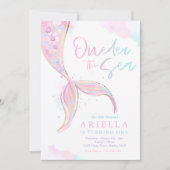 Mermaid 1st Birthday Party ONEder Zee Mermaid Kaart (Voorkant)