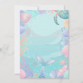 Mermaid 1st Birthday Party ONEder Zee Mermaid Kaart (Achterkant)