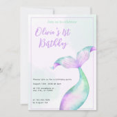 Mermaid 1st Birthday Party ONEder Zee Mermaid Kaart (Voorkant)