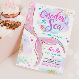 Mermaid 1st Birthday Party ONEder Zee Mermaid Kaart