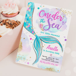 Mermaid 1st Birthday Party ONEder Zee Mermaid Kaart