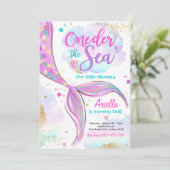 Mermaid 1st Birthday Party ONEder Zee Mermaid Kaart (Staand voorkant)