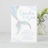 Mermaid 1st Birthday Party ONEder Zee Mermaid Kaart (Staand voorkant)