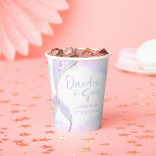 Mermaid 1st Birthday Party ONEder Zee Mermaid Papieren Bekers