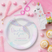 Mermaid 1st Birthday Party ONEder Zee Mermaid Papieren Bordje (Feest)