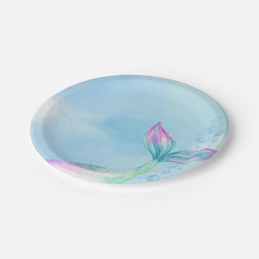 Mermaid 1st Birthday Party ONEder Zee Mermaid Papieren Bordje (Gekanteld)