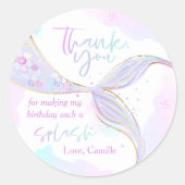 Mermaid 1st Birthday Party ONEder Zee Mermaid Ronde Sticker (Voorkant)