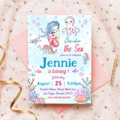 Mermaid 1st Birthday Party ONEder Zee Party Kaart