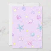 Mermaid 1st Birthday Party ONEder Zee Party Kaart (Achterkant)