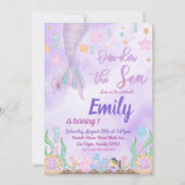 Mermaid 1st Birthday Party ONEder Zee Party Kaart (Voorkant)