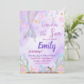Mermaid 1st Birthday Party ONEder Zee Party Kaart (Staand voorkant)
