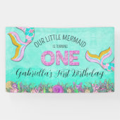 Mermaid 1st Birthday Spandoek (Horizontaal)