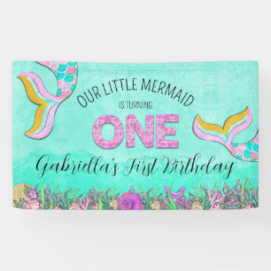 Mermaid 1st Birthday Spandoek