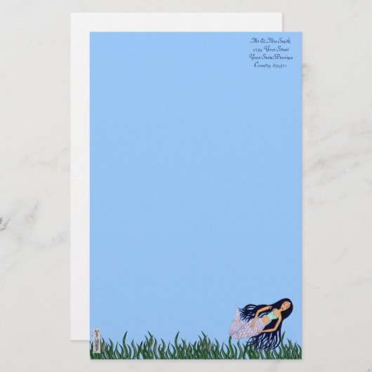 Mermaid 2 briefpapier (Voorkant / Achterkant)