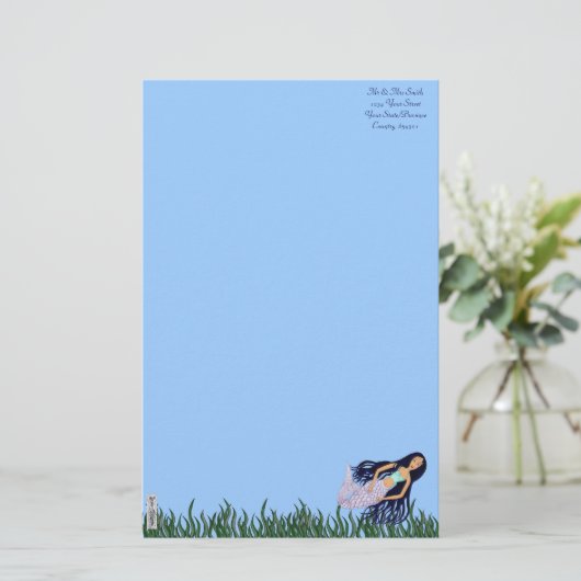 Mermaid 2 briefpapier (Staand voorkant)