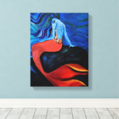 Mermaid 2 canvas afdruk (Insitu (Houten vloer))