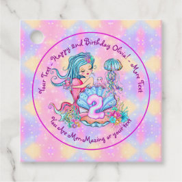 Mermaid 2e verjaardag: De verandering geeft Tekst  Bedankjes Labels