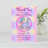Mermaid 2e verjaardag: De verandering geeft Tekst  Bedankkaart (Staand voorkant)